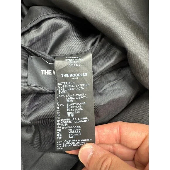 The Kooples Black One Button Tuxedo Suit Jacket Mens Size 36